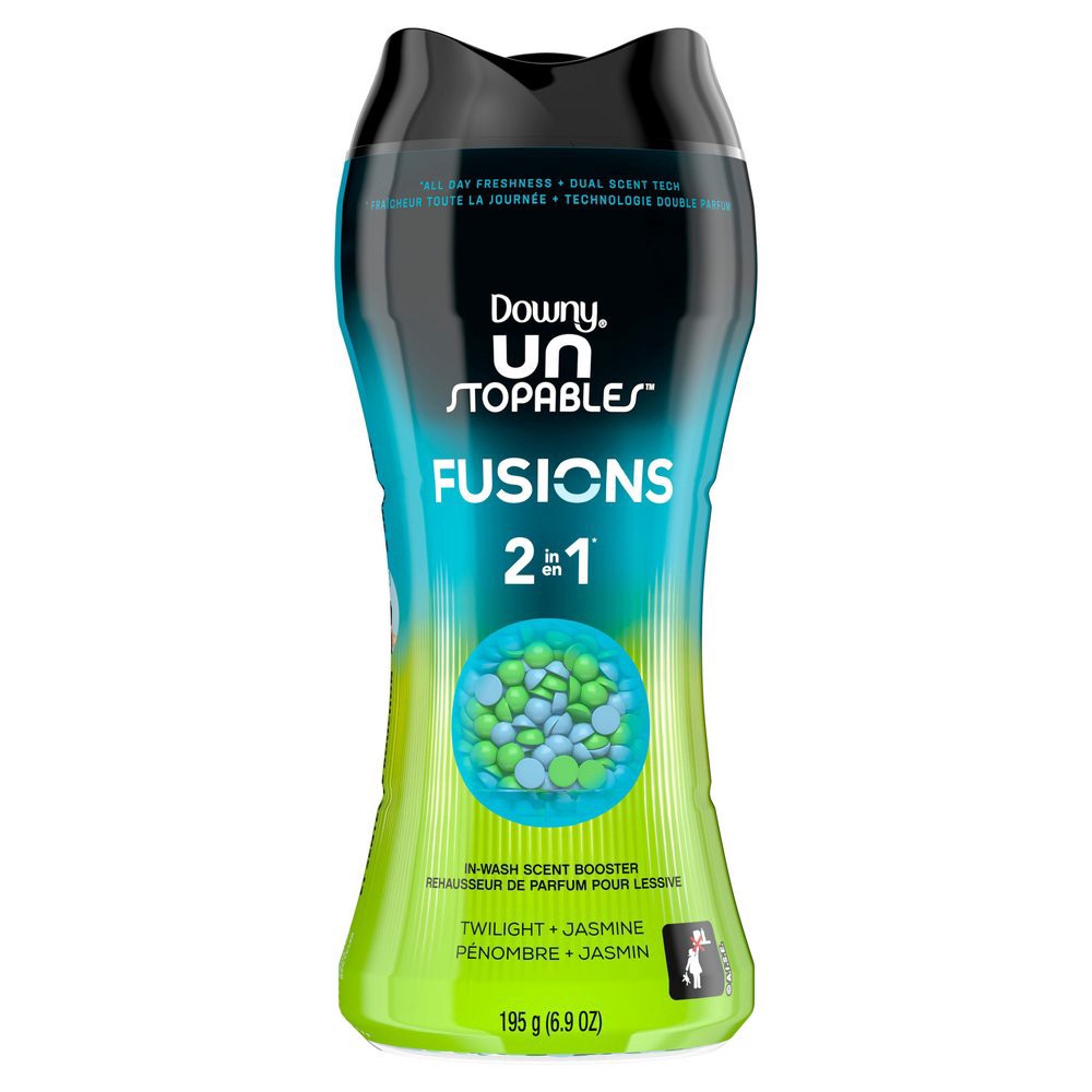 slide 1 of 1, Downy Unstopables Fusions 2 In 1 In-Wash Scent Booster Beads - Twilight + Jasmine, 6.9 oz