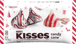 Hershey's Kisses Candy Cane Flavored Christmas Candy Bag, 9 oz