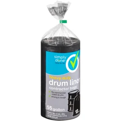 Simply Done Heavy Duty Drum Liner Contractor Bags & Ties