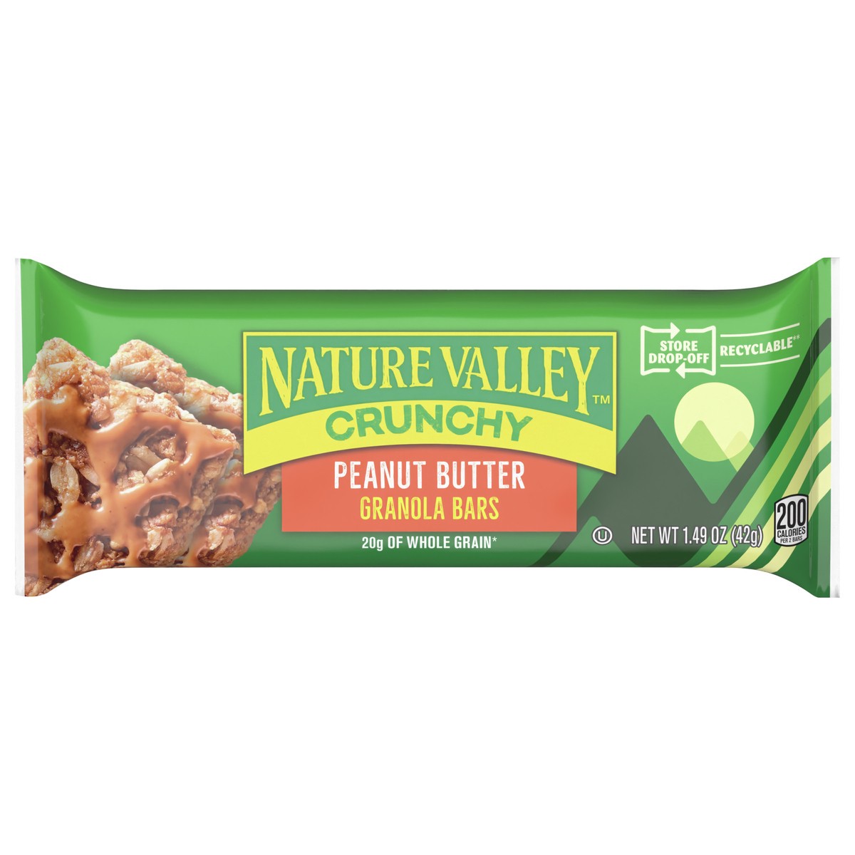 slide 1 of 8, Nature Valley Granola Bars, Crunchy Peanut Butter, 1.49 oz