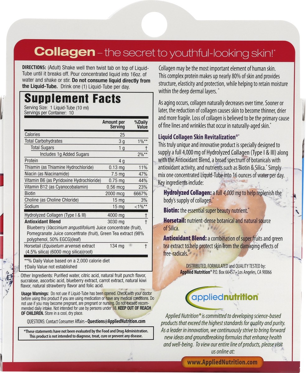 slide 3 of 12, Applied Nutrition Liquid Collagen Skin Revitalization, 10 Ct, 10 ct