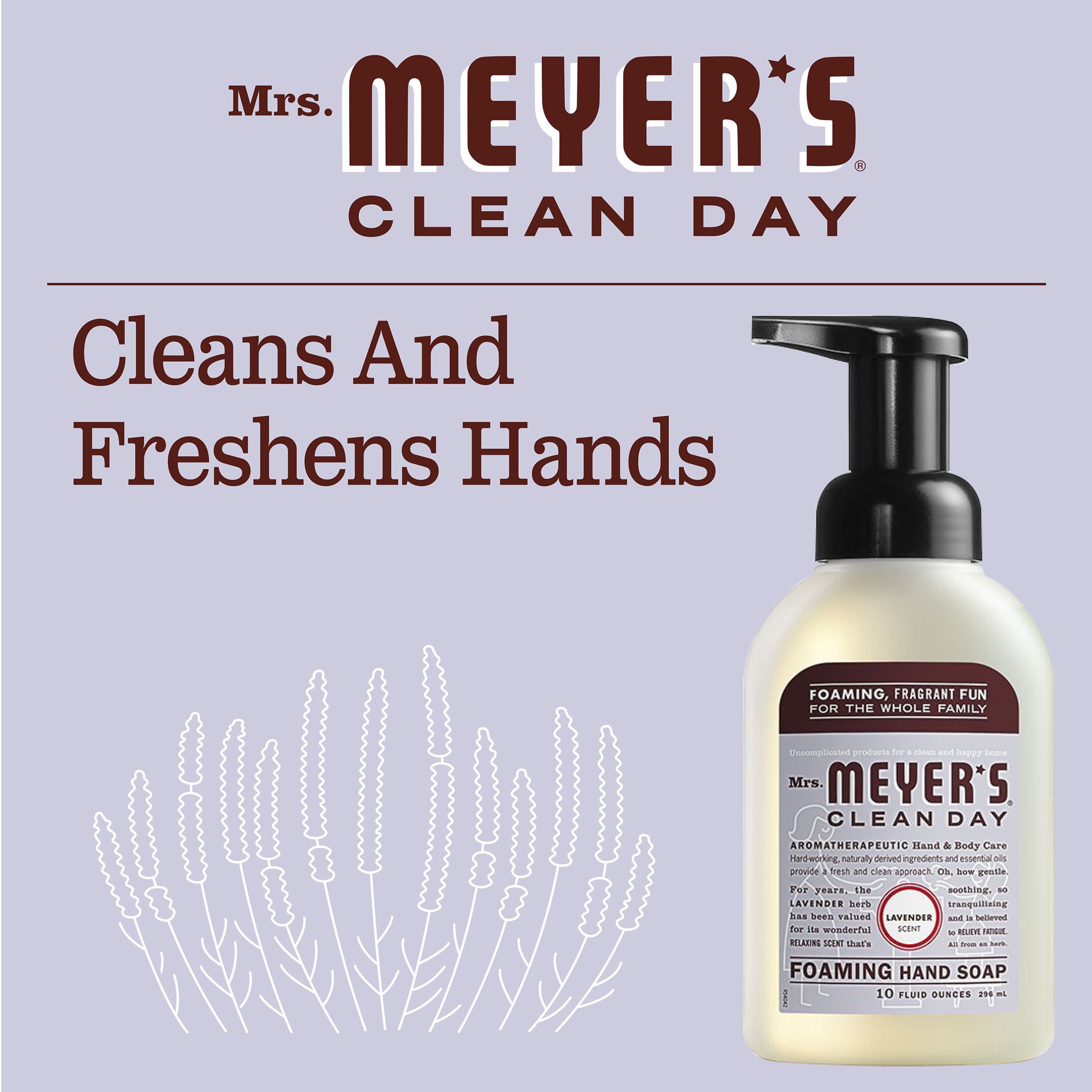 slide 4 of 9, Mrs. Meyer's Lavender Foaming Hand Soap, 10 fl oz