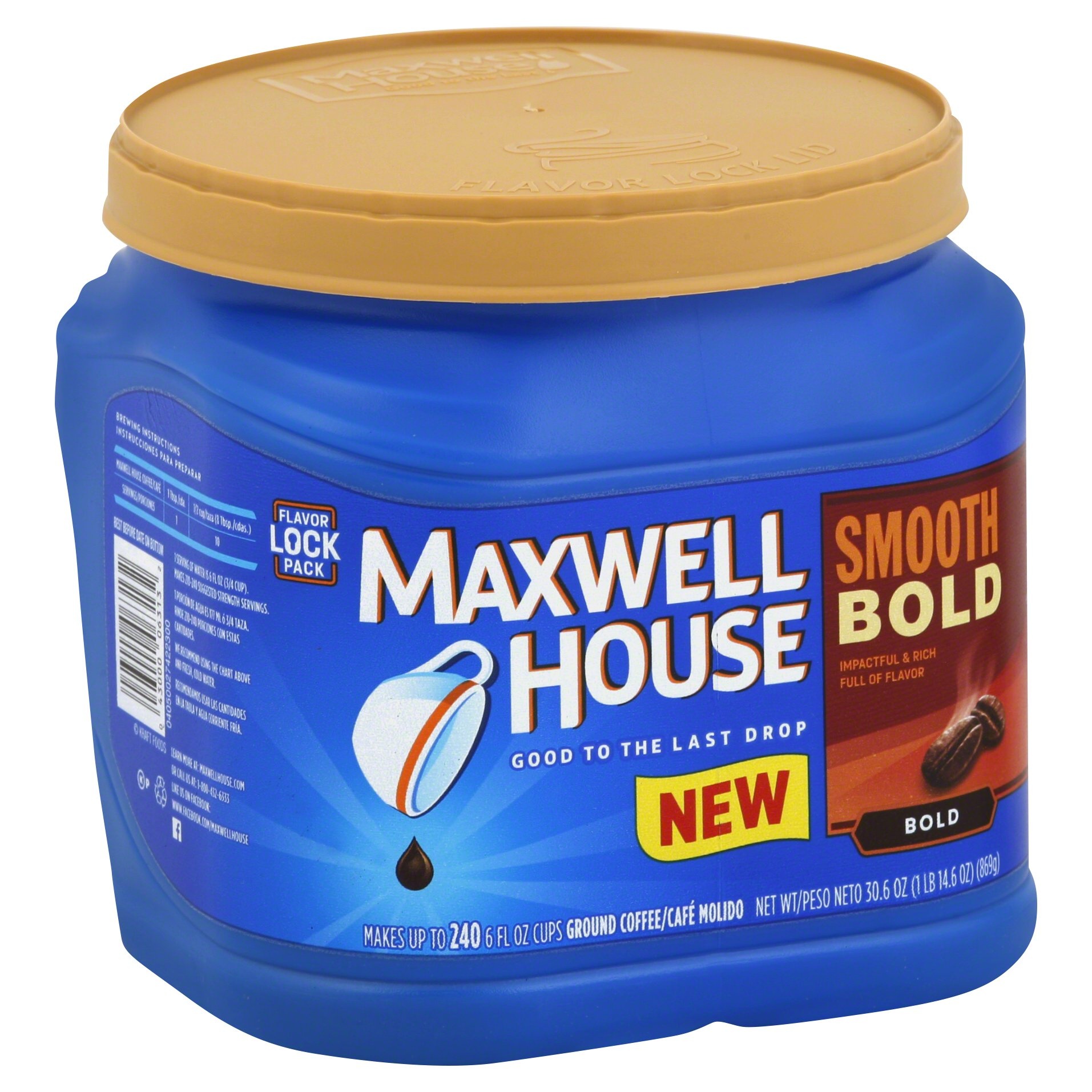 slide 1 of 1, Maxwell House Smooth Bold Ground Coffee, 30.6 oz