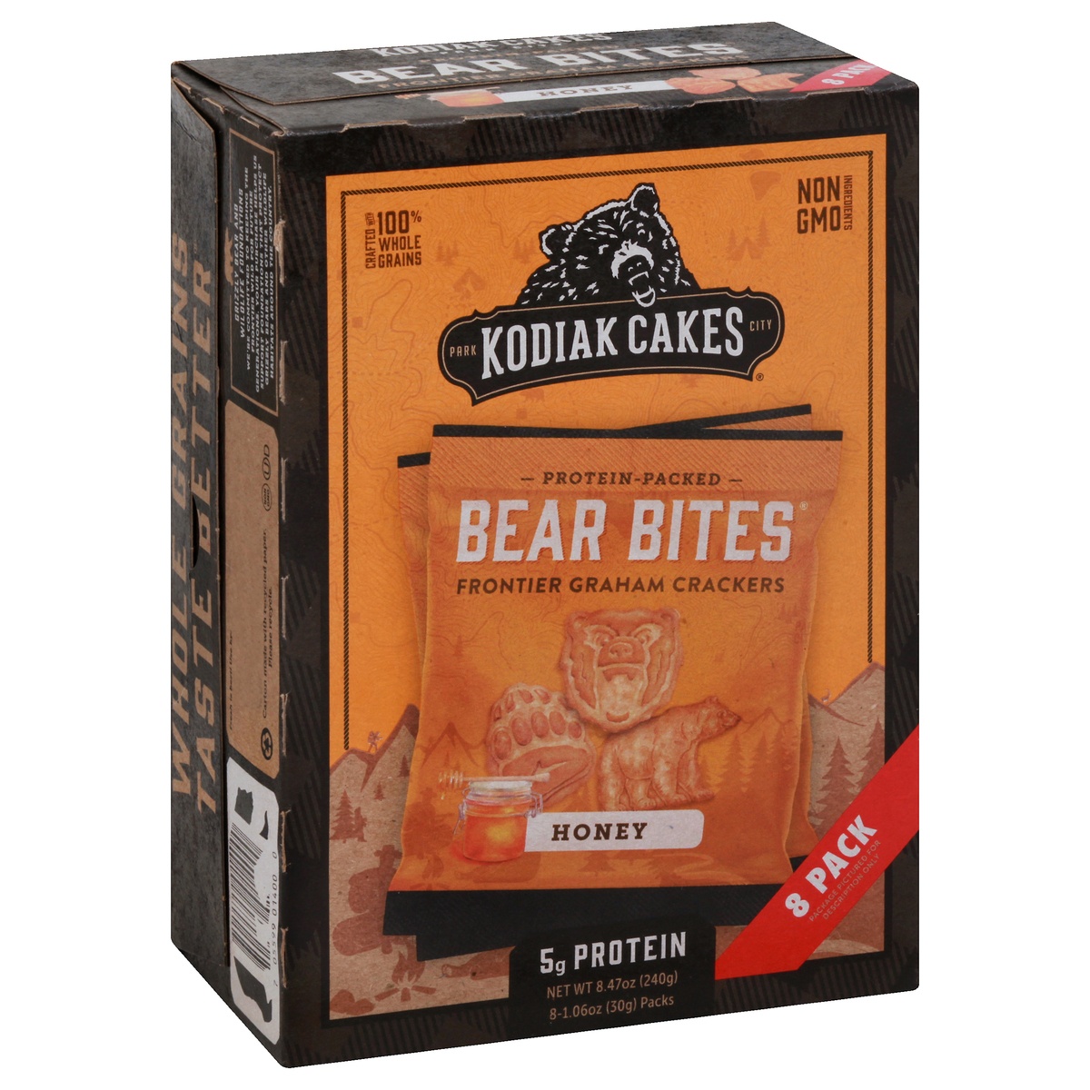 slide 2 of 10, Kodiak Cakes Bear Bites Honey Graham Crackers, 8.47 oz