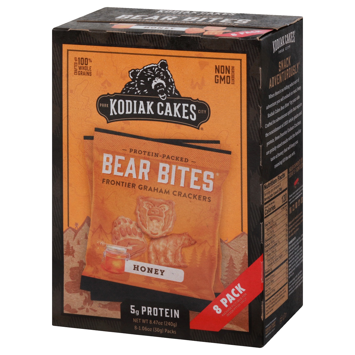 slide 3 of 10, Kodiak Cakes Bear Bites Honey Graham Crackers, 8.47 oz