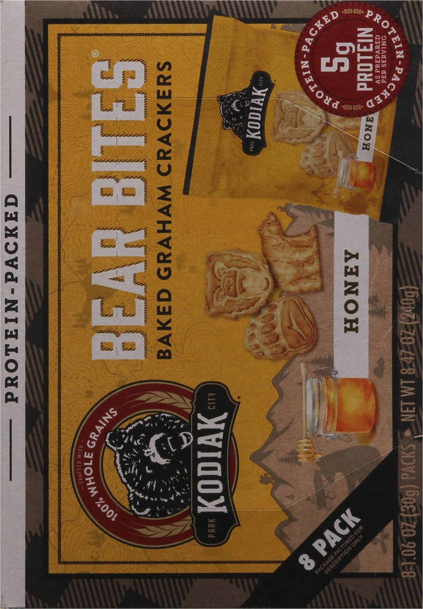 slide 2 of 16, Kodiak Cakes Bear Bites Honey Graham Crackers 8 - 1.06 oz Packs, 8 ct