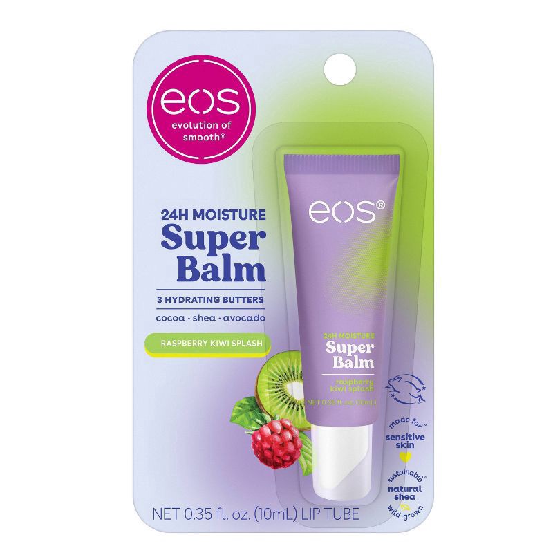 slide 1 of 7, eos 24H Moisture Super Balm - Raspberry Kiwi Splash - 0.35 fl oz, 0.35 fl oz