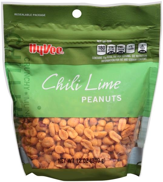 slide 1 of 1, Hy-vee Chili Lime Peanuts, 12 oz