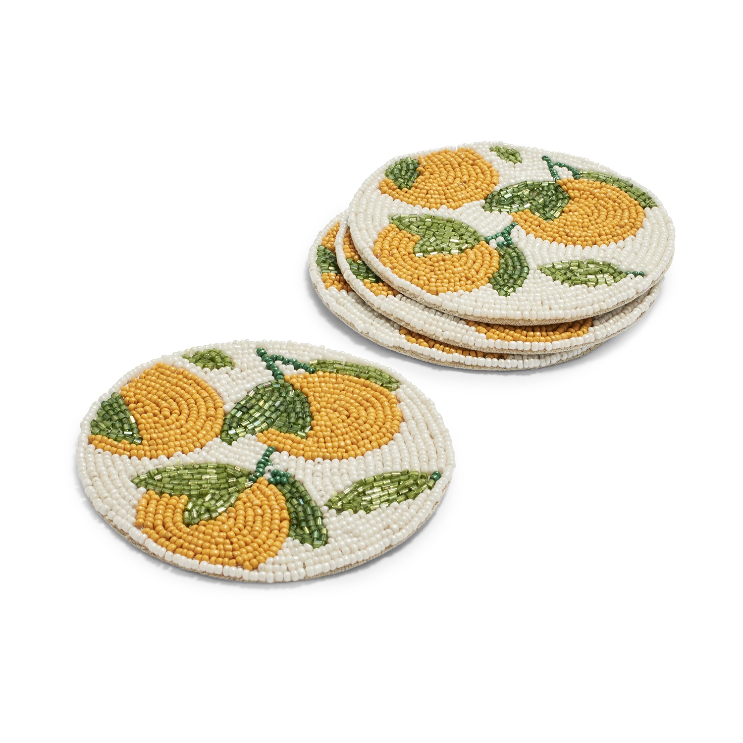 slide 1 of 1, Sur La Table Beaded Citrus Coasters, 4 ct