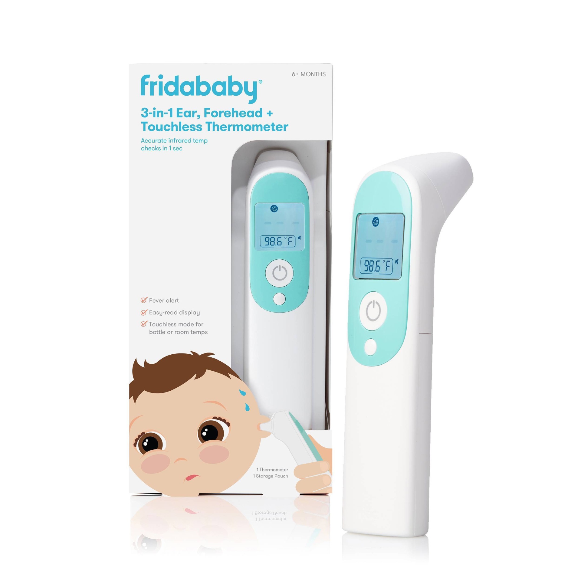 slide 1 of 1, Fridababy 3-in-1 Infrared Digital Ear and Temporal Thermometer, 1 ct