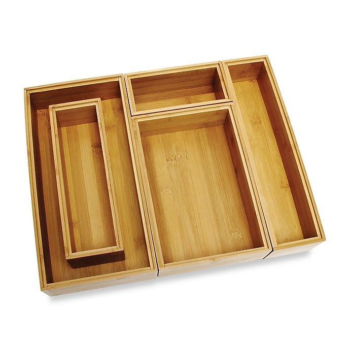 slide 1 of 1, Lipper 5-Piece Drawer Organizer Boxes, 1 ct