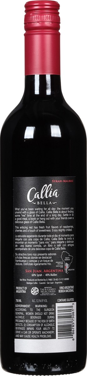 slide 2 of 7, Callia Argentina San Juan Bella Syrah & Malbec 750 ml, 750 ml