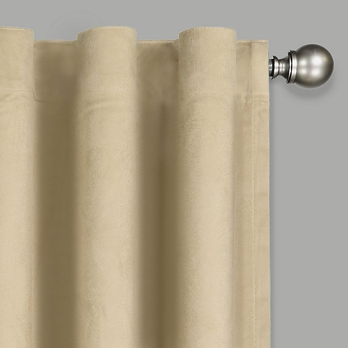 slide 2 of 4, Absolute Zero Eclipse Bradley Velvet Blackout Home Theater Curtain Panel - Caf, 84 in