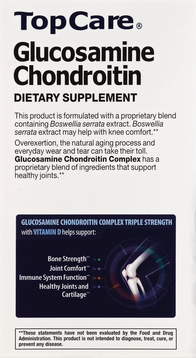 slide 2 of 6, TopCare Glucosamine & Chondroitin with Vitamin D3 2000 IU, 120 ct