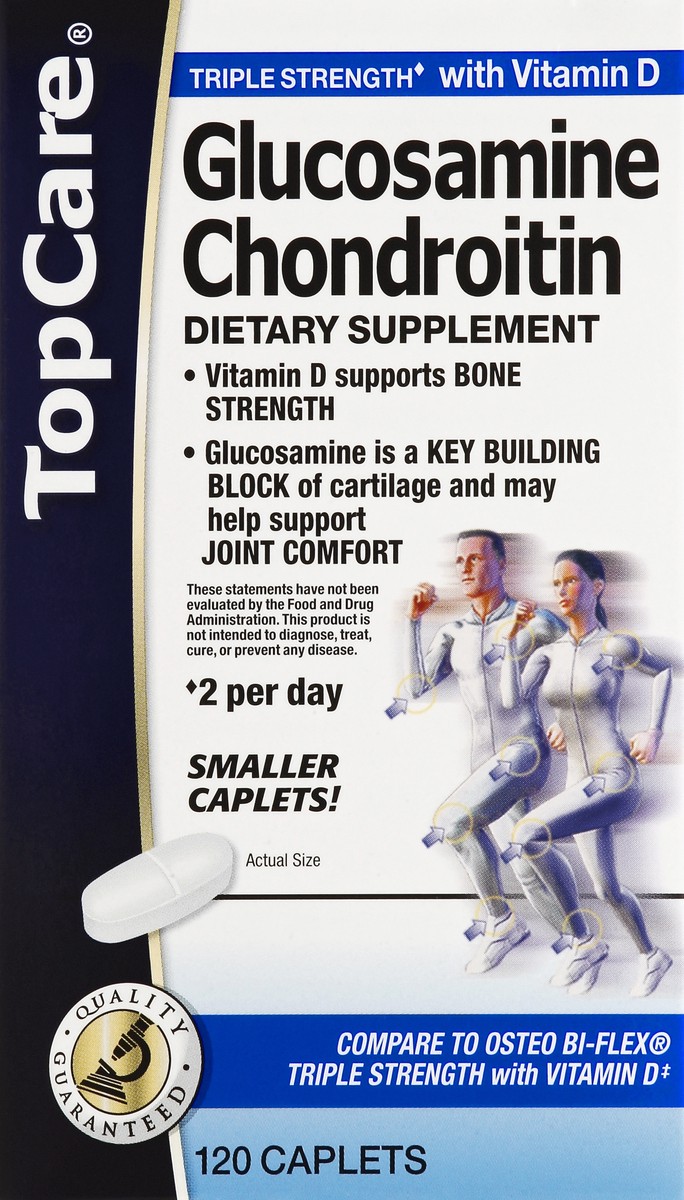 slide 6 of 6, TopCare Glucosamine & Chondroitin with Vitamin D3 2000 IU, 120 ct