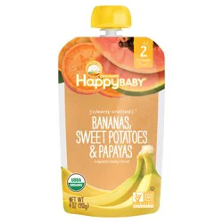 Happy Baby Organics Clearly Crafted Stage 2 Bananas, Sweet Potatoes & Papaya Pouch 4oz UNIT