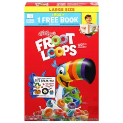Kellogg''s Froot Loops Breakfast Cereal, Fruit Flavored, Breakfast Snacks with Vitamin C, Large Size, Original, 13.2oz Box (1 Box)