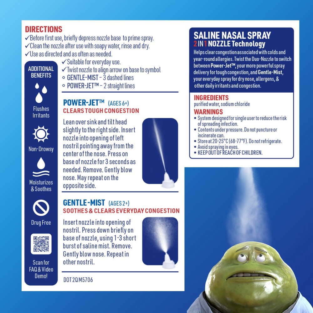 slide 4 of 6, Mucinex Sinus Saline Nasal Spray & Sinus Rinse, 4.5 fl oz