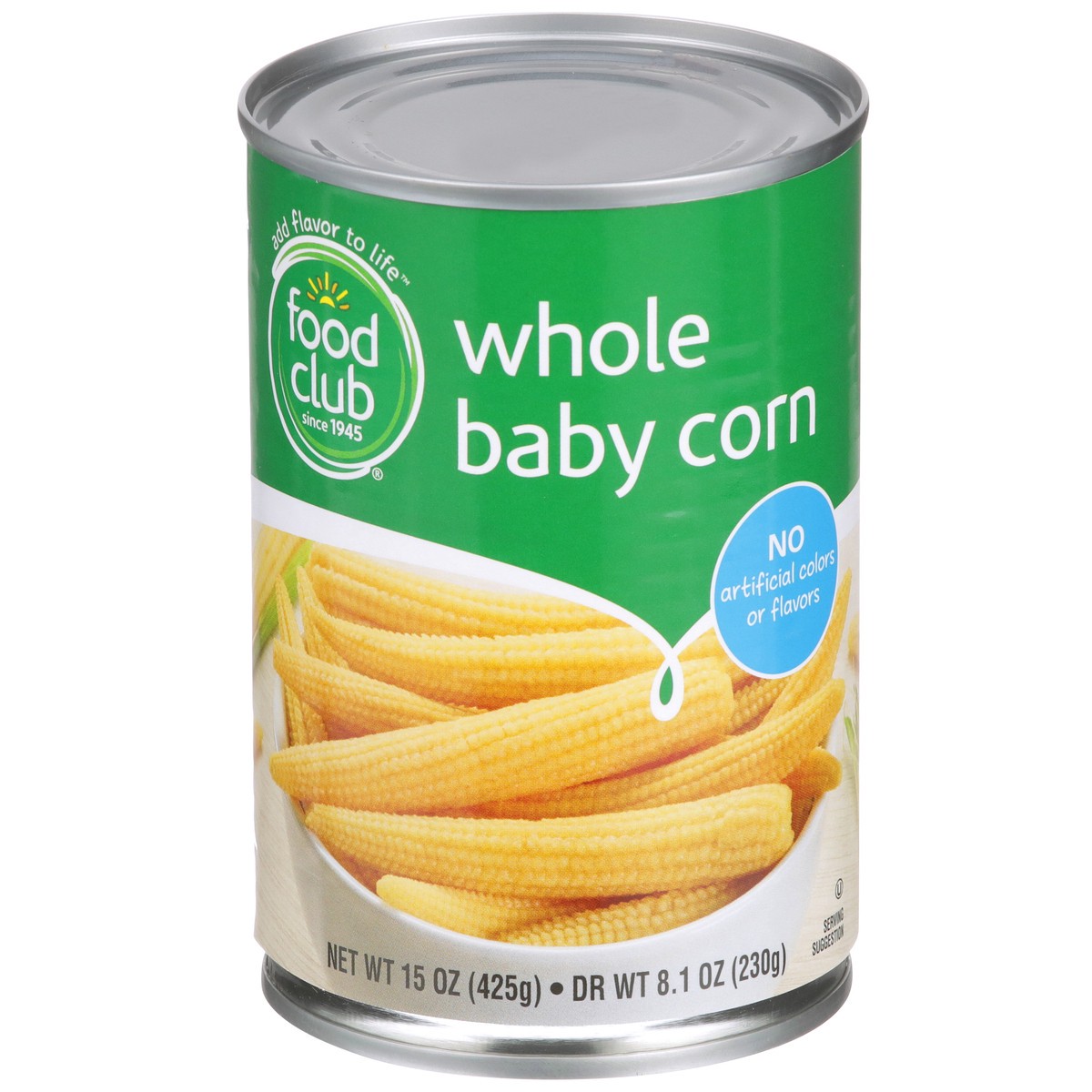 slide 1 of 9, Food Club Whole Baby Corn, 15 oz