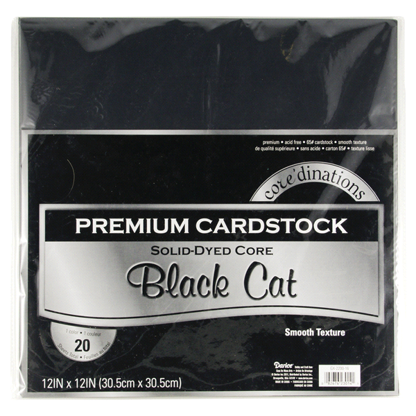 slide 1 of 1, Darice Cardstock Value Pack Black Cat, 12 in x 12 in 