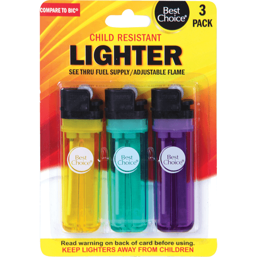 slide 1 of 1, Best Choice Child Resistant Lighters, 3 ct