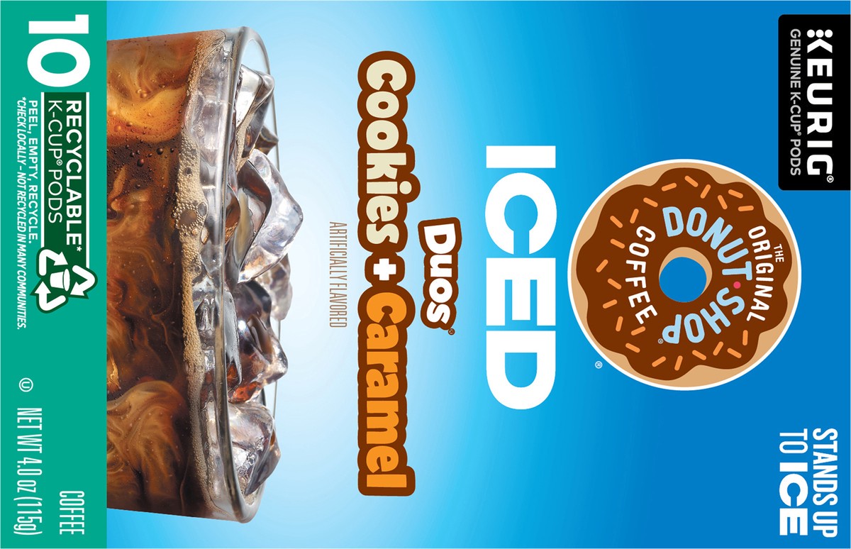 slide 2 of 10, The Original Donut Shop ICED Duos Cookies + Caramel Coffee, Keurig Single Serve K-Cup Pods- 10 ct, 10 ct