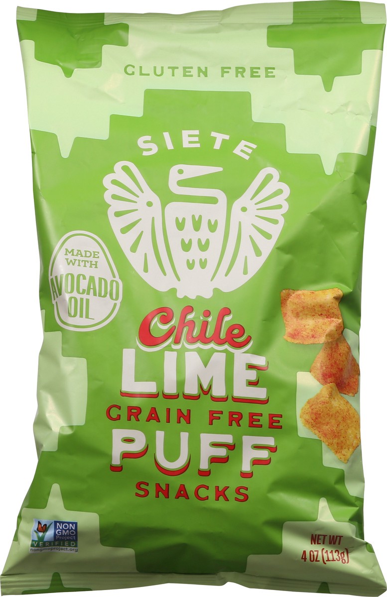 slide 3 of 13, Siete Grain Free Chile Lime Puff Snacks 4 oz, 4 oz