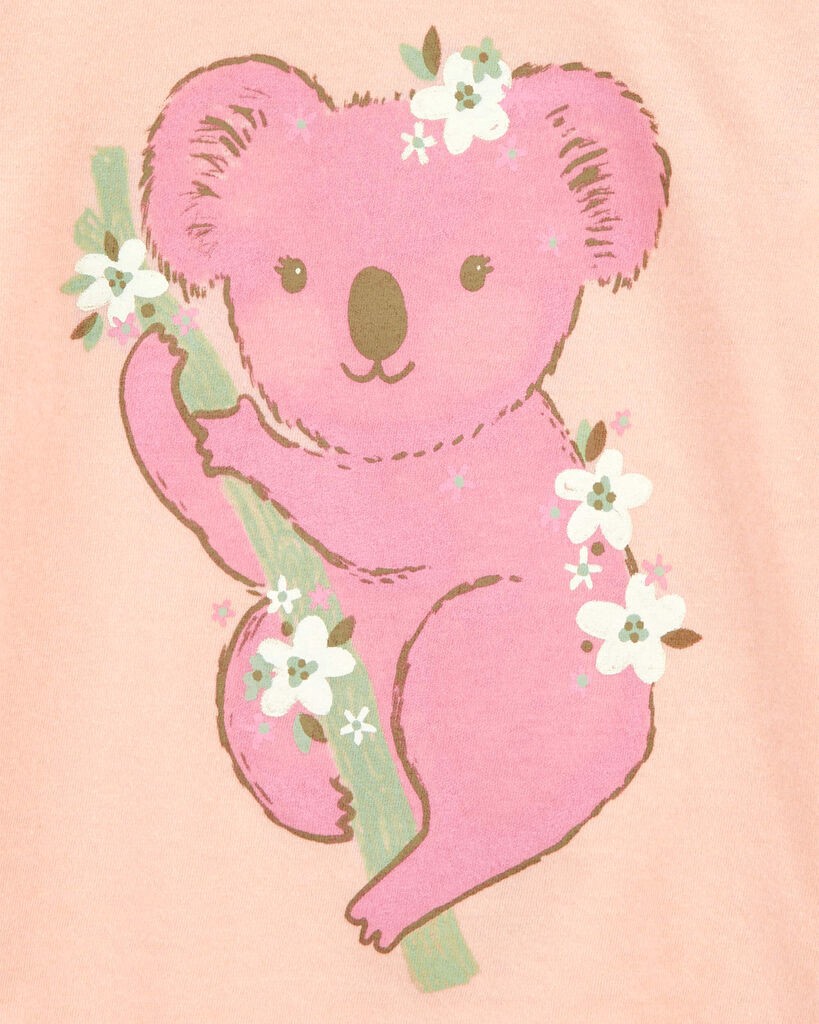 slide 2 of 2, Carter's Toddler Koala Short-Sleeve Tee - Pink Pink 2T, 1 ct