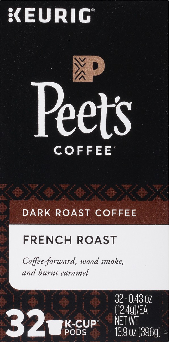 slide 10 of 13, Peet's Coffee French Roast Dark Roast Coffee K-cup Pods - 32 ct, 32 ct