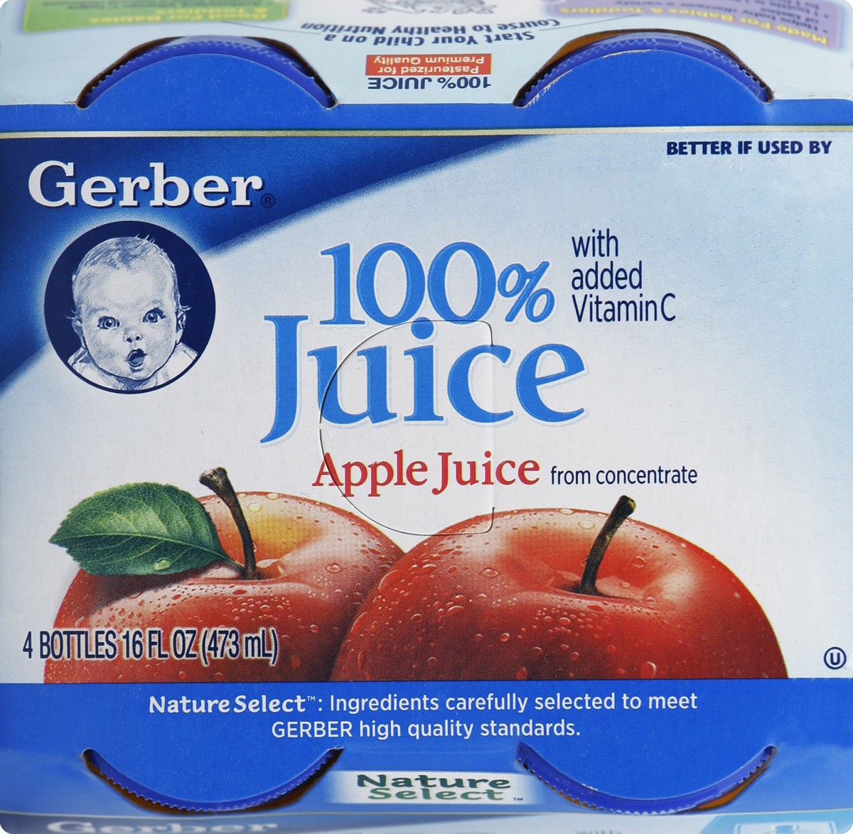 slide 5 of 5, Gerber Apple Juice, 4 ct; 4 fl oz