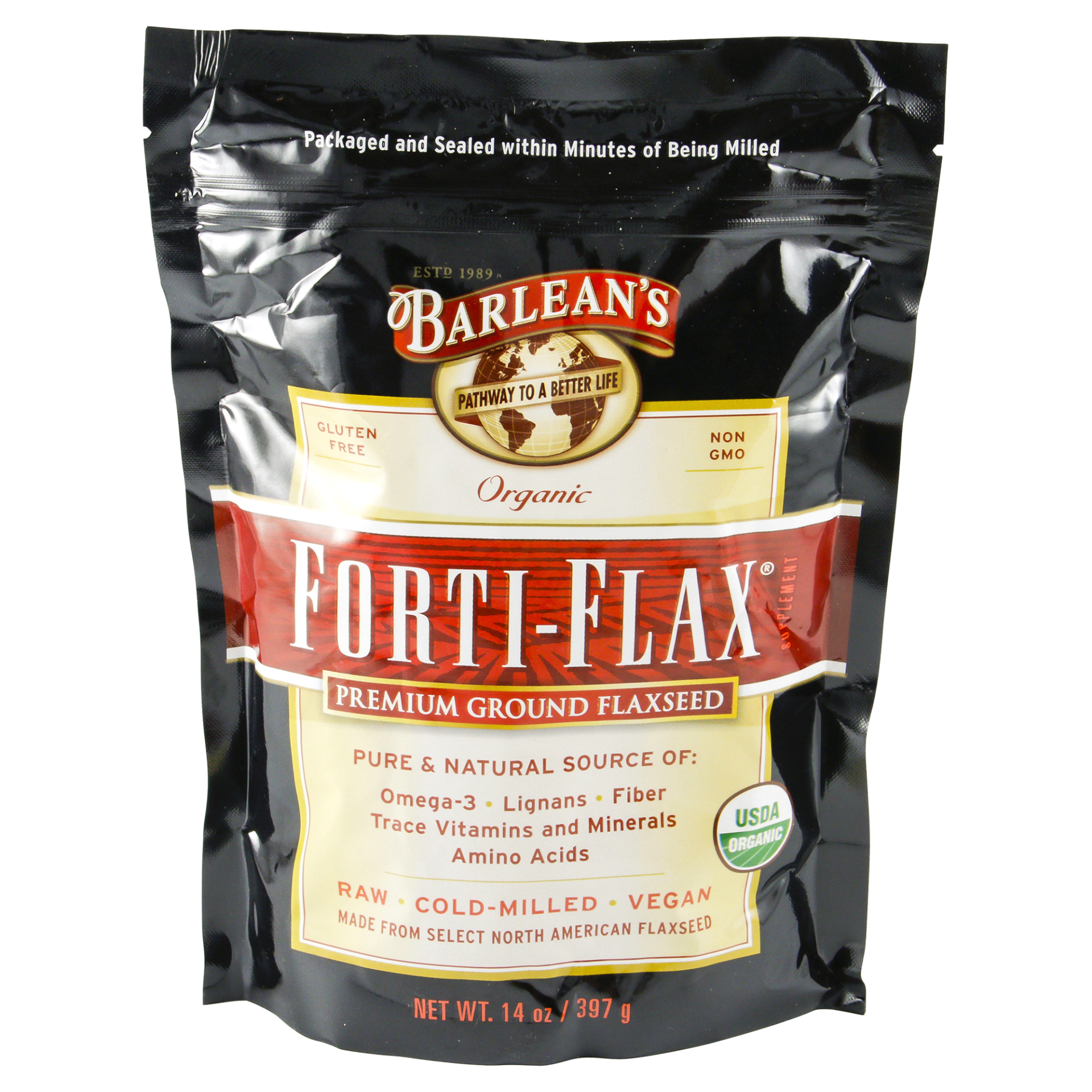 slide 1 of 2, Barlean's Forti-Flax Ground Premium Flaxseed 14 oz, 14 oz