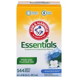 ARM & HAMMER Essentials Mountain Rain Dryer Sheets 144 Each
