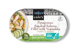 Cole's Skinless & Boneless Patagonian Smoked Salmon Fillet with Vegetables 5.6 oz