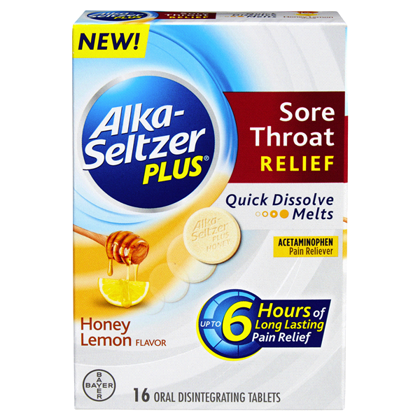 slide 1 of 1, Alka-Seltzer Dissolve Melt Honey, 16 ct