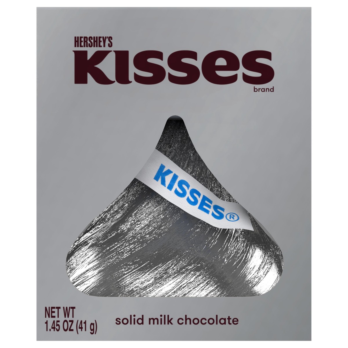 slide 1 of 8, Hershey's KISSES Solid Milk Chocolate Candy Gift Box, 1.45 oz, 1.45 oz