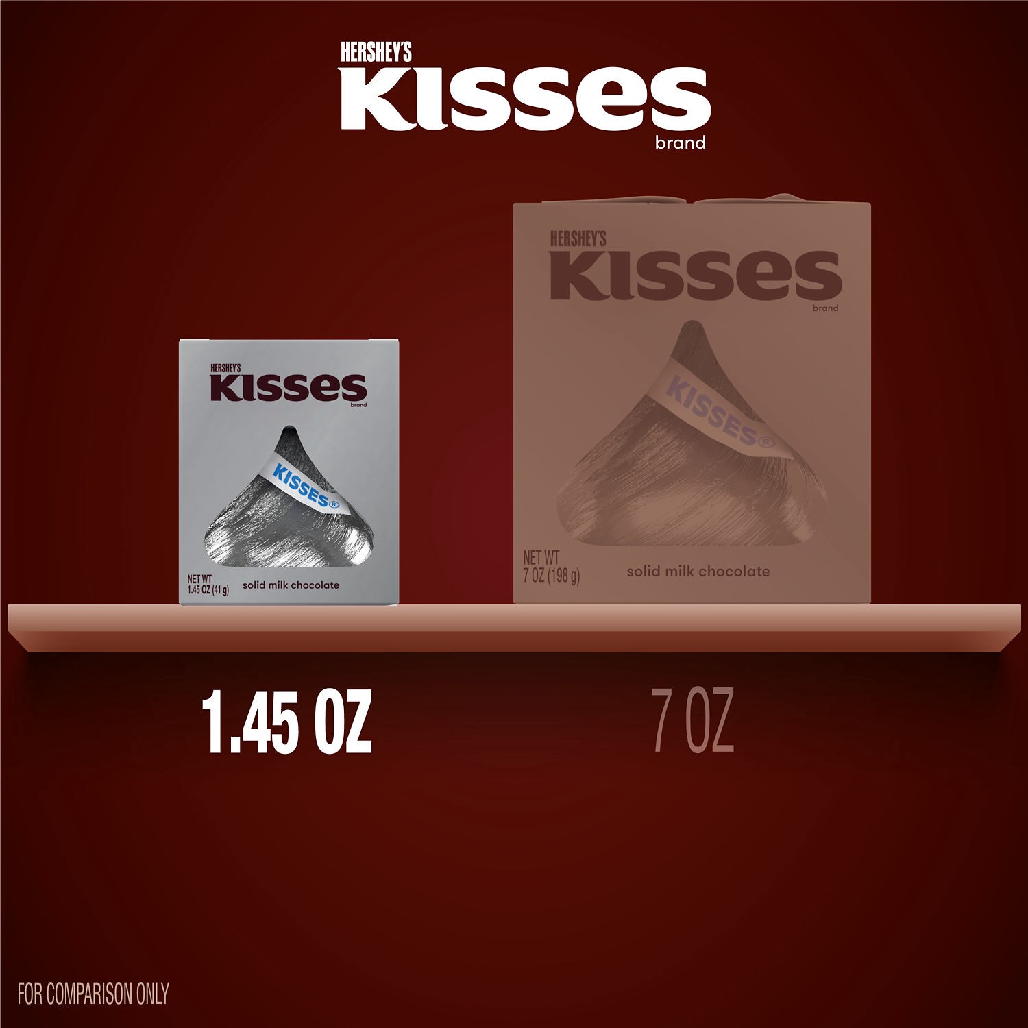 slide 7 of 8, Hershey's KISSES Solid Milk Chocolate Candy Gift Box, 1.45 oz, 1.45 oz