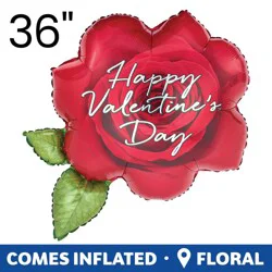 Burton + Burton Red Rose Happy Valentine's Day 36 in Oversized Shape Balloon