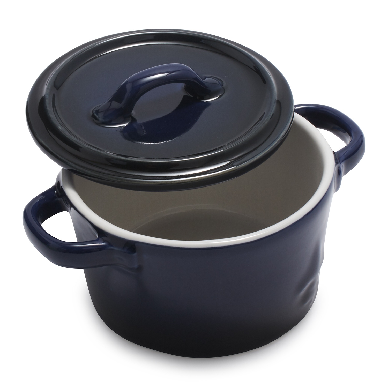 slide 1 of 1, La Marque 84 Oven to Table Round Cocotte, Navy, 8 oz