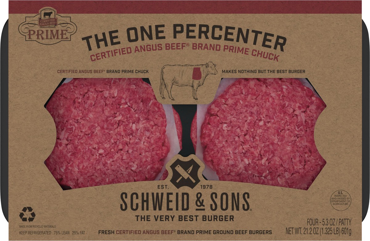 slide 9 of 11, Schweid & Sons Certified Angus Beef Prime Patties, 21.2 oz