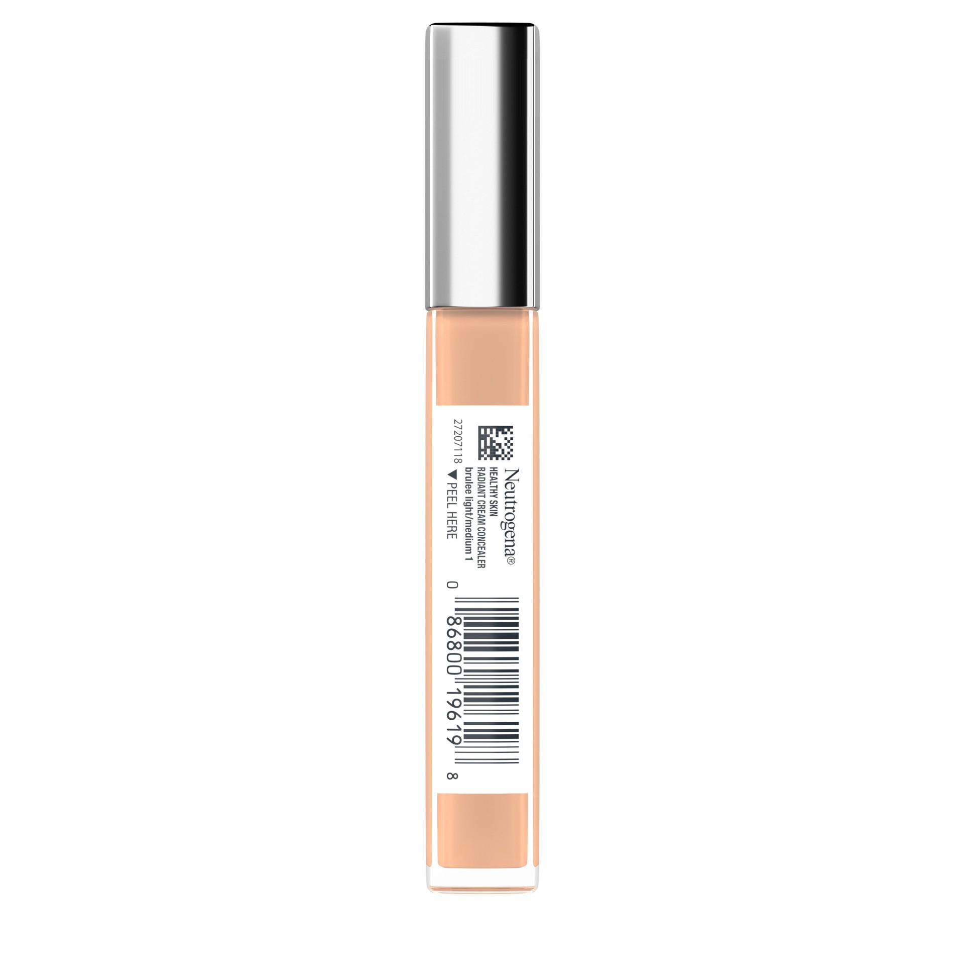 slide 9 of 9, Neutrogena Healthy Skin Radiant Brightening Lightweight Cream Concealer with Peptides & Vitamin E Antioxidant, Non-Comedogenic, Brulee Light/Medium 01 cool undertones, 0.24 fl. oz, 0.24 oz