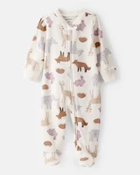 Carter's Carters Baby Girl Fox Print 100% Cotton Long-Sleeve Sleep & Play - Ivory Ivory 9M