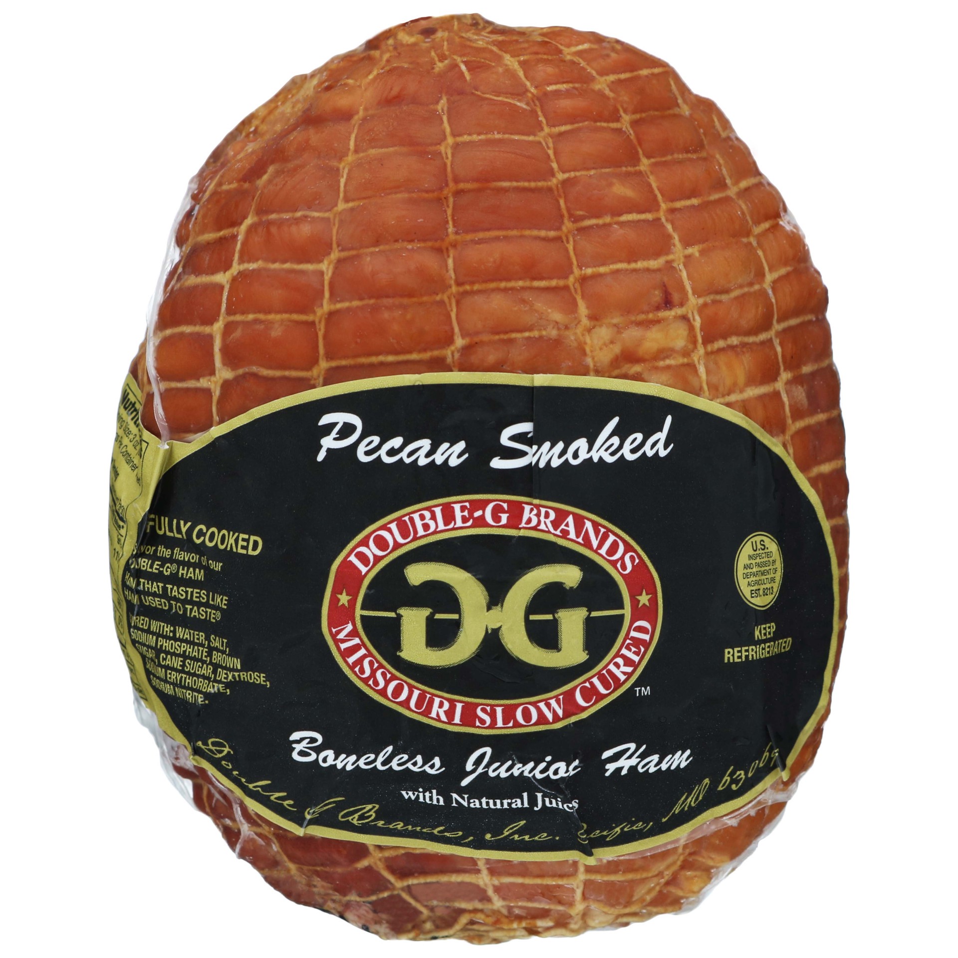 slide 1 of 1, Double G Brands Pecan Smoked Boneless Junior Ham, per lb