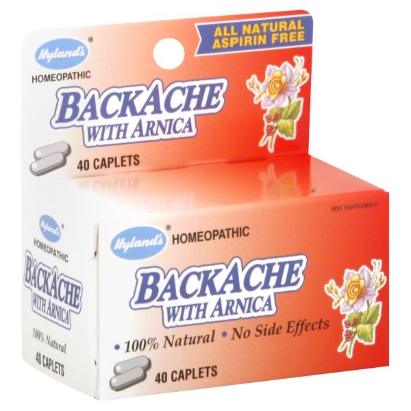 slide 1 of 1, Hyland's Backache With Arnica Caplets, 40 ct