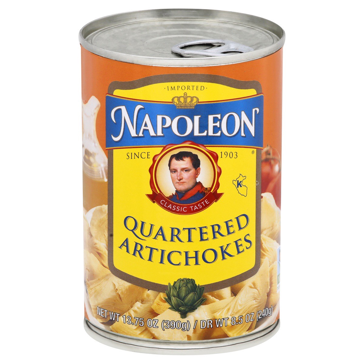 slide 1 of 9, Napoleon Quartered Artichoke Hearts, 13.75 oz