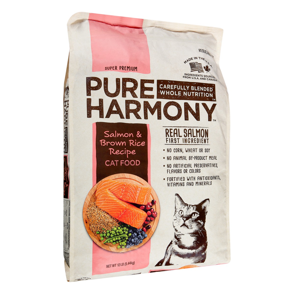 slide 2 of 9, Pure Harmony Super Premium Salmon & Brown Rice Recipe Cat Food 12 lb, 12 lb