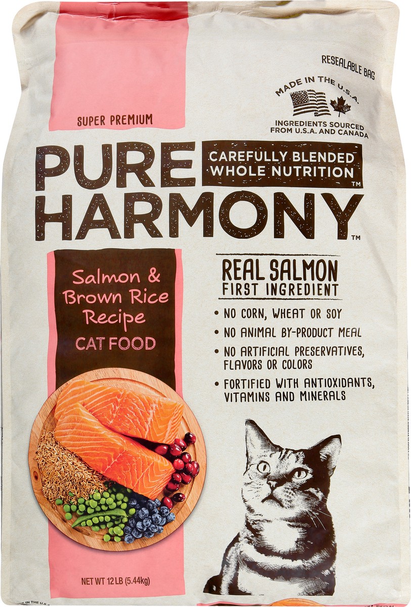 slide 8 of 9, Pure Harmony Super Premium Salmon & Brown Rice Recipe Cat Food 12 lb, 12 lb