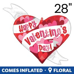 Burton + Burton Playful Hearts Happy Valentine's Day 28in Oversized Shape Balloon