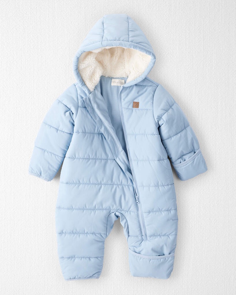 slide 2 of 4, Littleplanet Baby Girl 1-Piece Snowsuit Made with Recycle Materials Newport Blue 18M, 1 ct