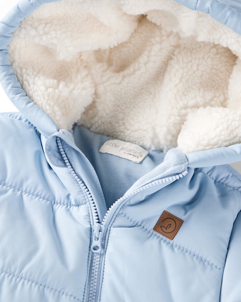 slide 3 of 4, Littleplanet Baby Girl 1-Piece Snowsuit Made with Recycle Materials Newport Blue 18M, 1 ct