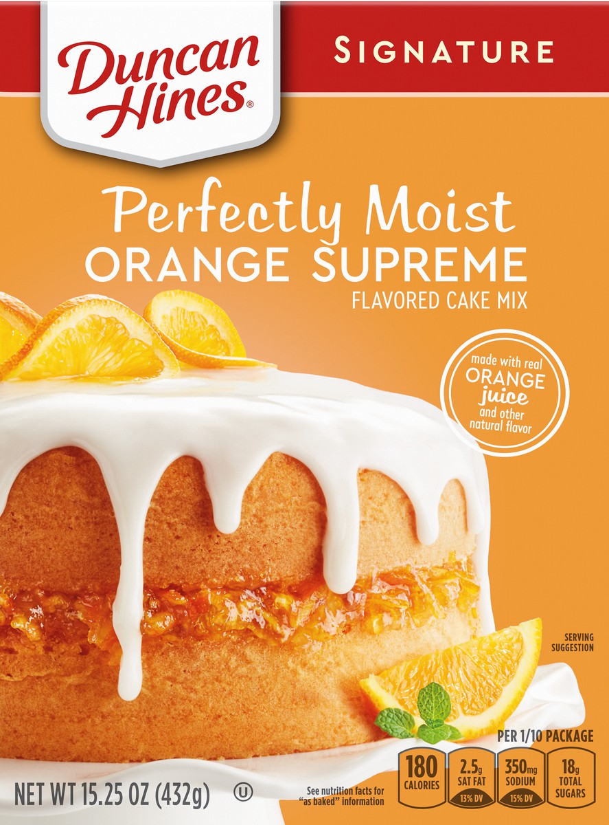 slide 1 of 5, Duncan Hines Signature Perfectly Moist Orange Supreme Flavored Cake Mix 15.25 oz, 15.25 oz